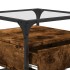 Mesa de centro tapa de vidrio acero roble ahumado 50x50x45