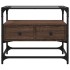 Mueble TV cristal y madera ingeniería marrón roble 60x35x51