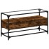 Mueble TV cristal y madera ingeniería roble ahumado 98x35x51