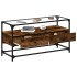 Mueble TV cristal y madera ingeniería roble ahumado 98x35x51