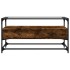 Mueble TV cristal y madera ingeniería roble ahumado 98x35x51