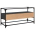 Mueble TV cristal y madera ingeniería negro 98x35x51