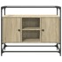 Aparador cristal y madera ingeniería roble Sonoma 98x35x81