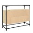 Aparador cristal y madera ingeniería roble Sonoma 98x35x81