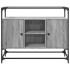 Aparador cristal y madera ingeniería gris Sonoma 98x35x81
