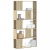 Librería de 5 niveles madera roble Sonoma 80,5x23,5x162,5 cm