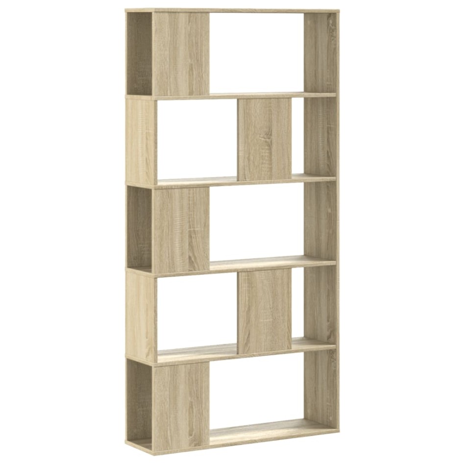 Librería de 5 niveles madera roble Sonoma 80,5x23,5x162,5