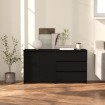 Aparador de 2 piezas madera manufacturada negro
