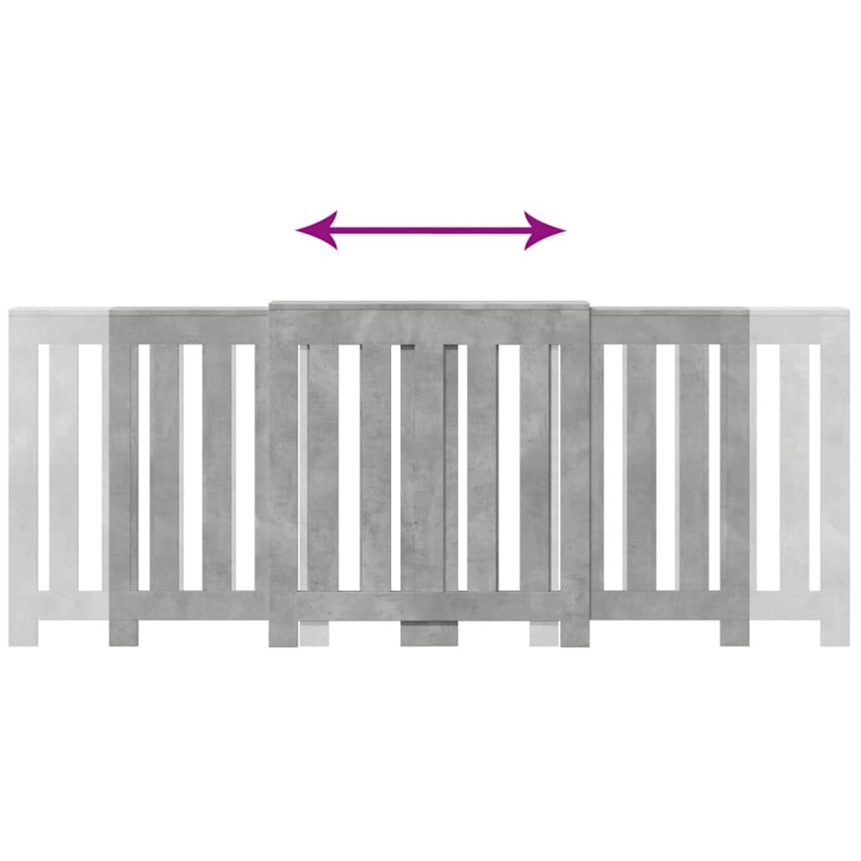 Cubierta de radiador madera gris hormigón 205x21,5x83,5