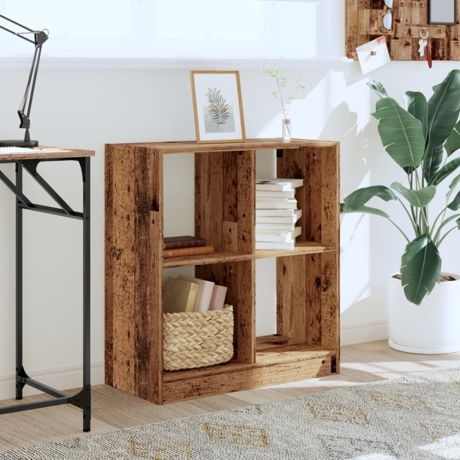 Estantería de madera ingeniería color envejecido 68,5x32x75