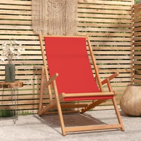 Silla de playa plegable de madera maciza de teca