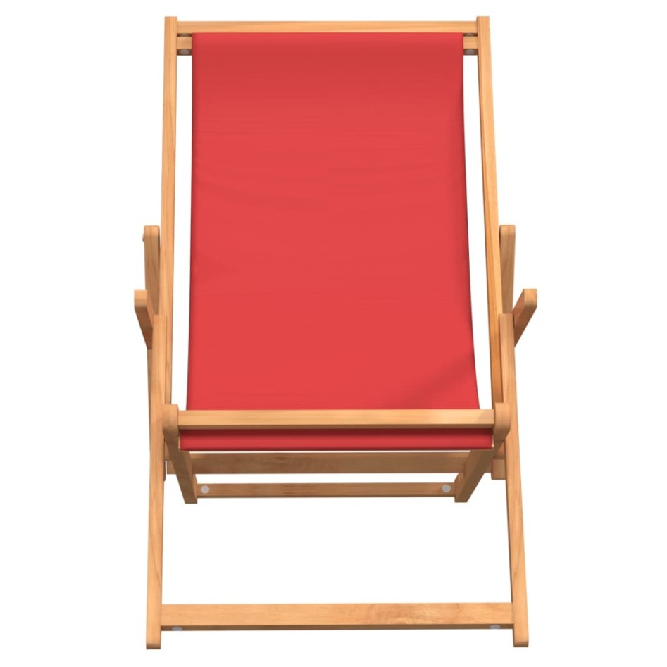 Silla de playa plegable de madera maciza de teca