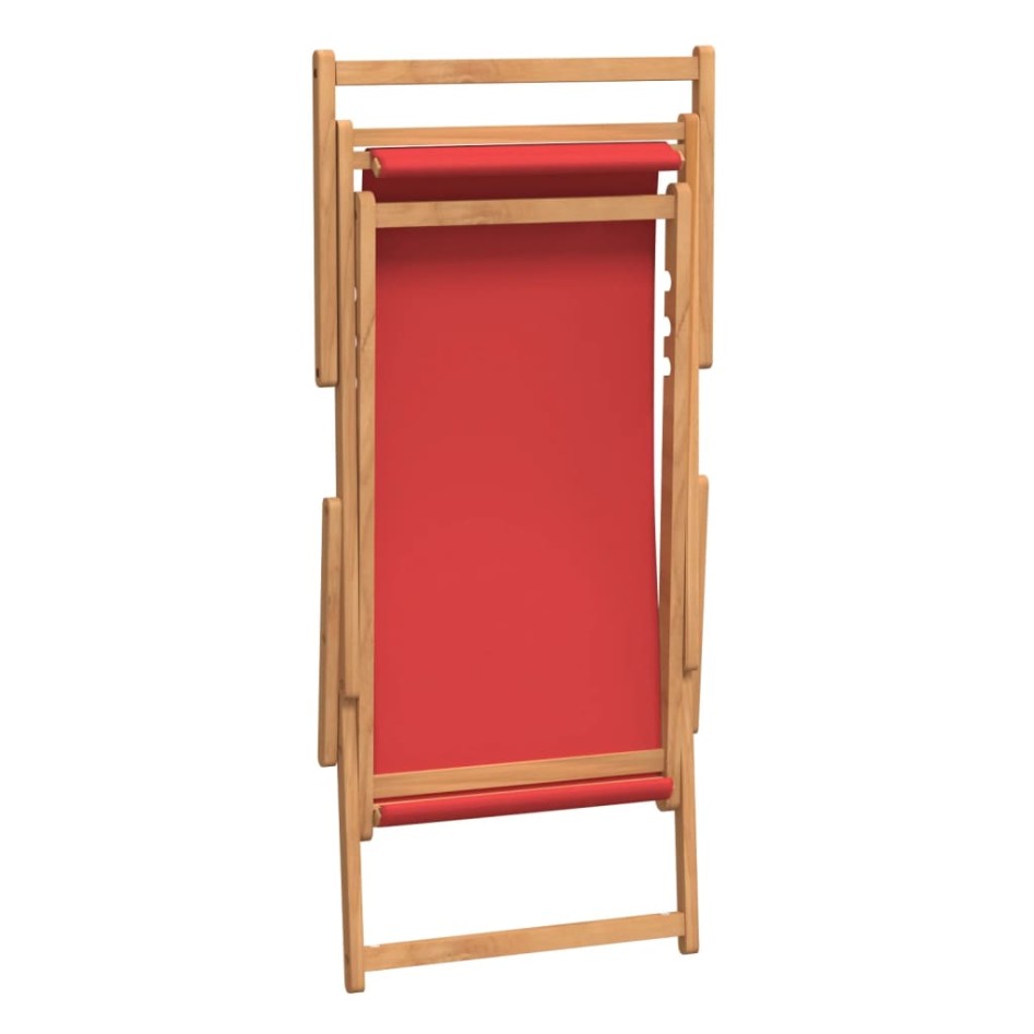 Silla de playa plegable de madera maciza de teca