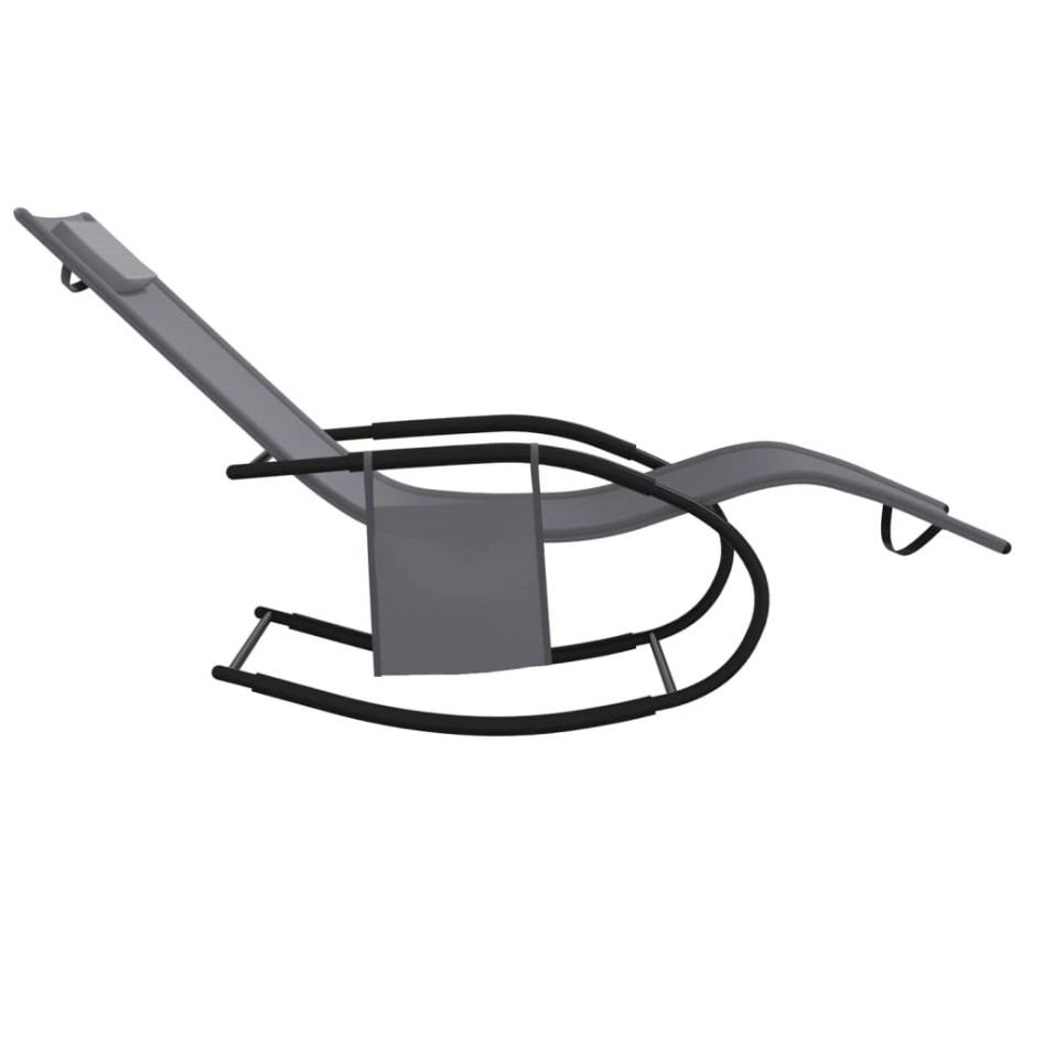 Tumbona mecedora de acero y textilene