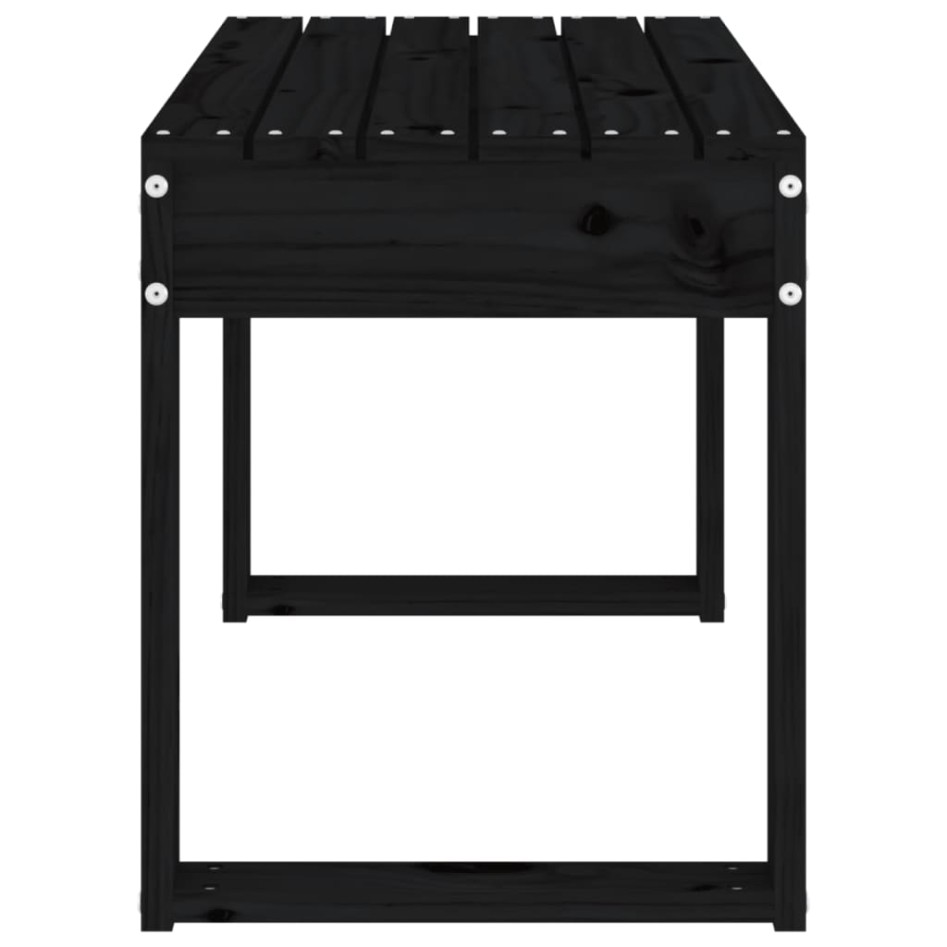 Banco de jardín madera maciza de pino negro 80x38x45