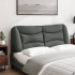 Cabecero de cama acolchado tela gris oscuro 140