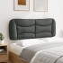 Cabecero de cama acolchado tela gris oscuro 140