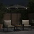 Sombrilla jardín con LEDs poste acero antracita 225x225x212