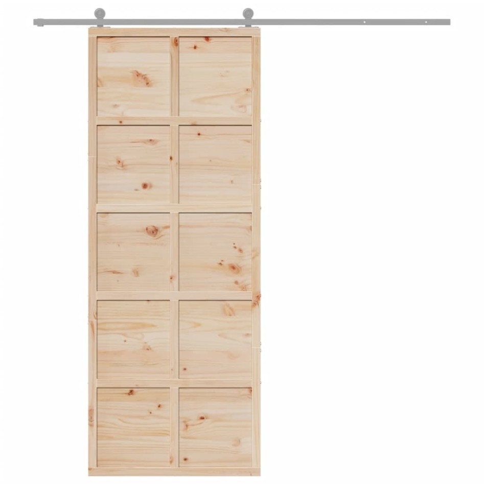 Puerta de granero madera maciza de pino 80x208