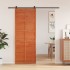 Puerta de granero madera maciza pino marrón miel 80x208