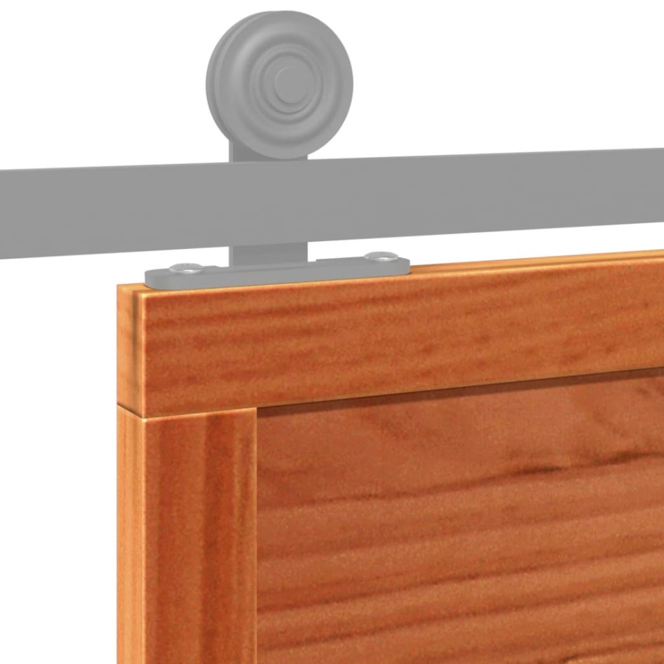 Puerta de granero madera maciza pino marrón miel 80x208