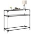 Mesa consola superficie vidrio transparente acero 98x35x81