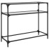 Mesa consola superficie vidrio transparente acero 98x35x81
