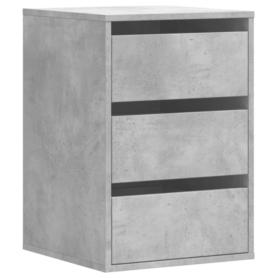 Cajonera de esquina madera ingeniería gris hormigón 40x41x58