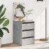 Cajonera de esquina madera ingeniería gris hormigón 40x41x58