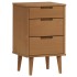 Mesita de noche MOLDE madera maciza de pino marrón 40x35x65