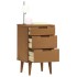 Mesita de noche MOLDE madera maciza de pino marrón 40x35x65