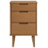 Mesita de noche MOLDE madera maciza de pino marrón 40x35x65