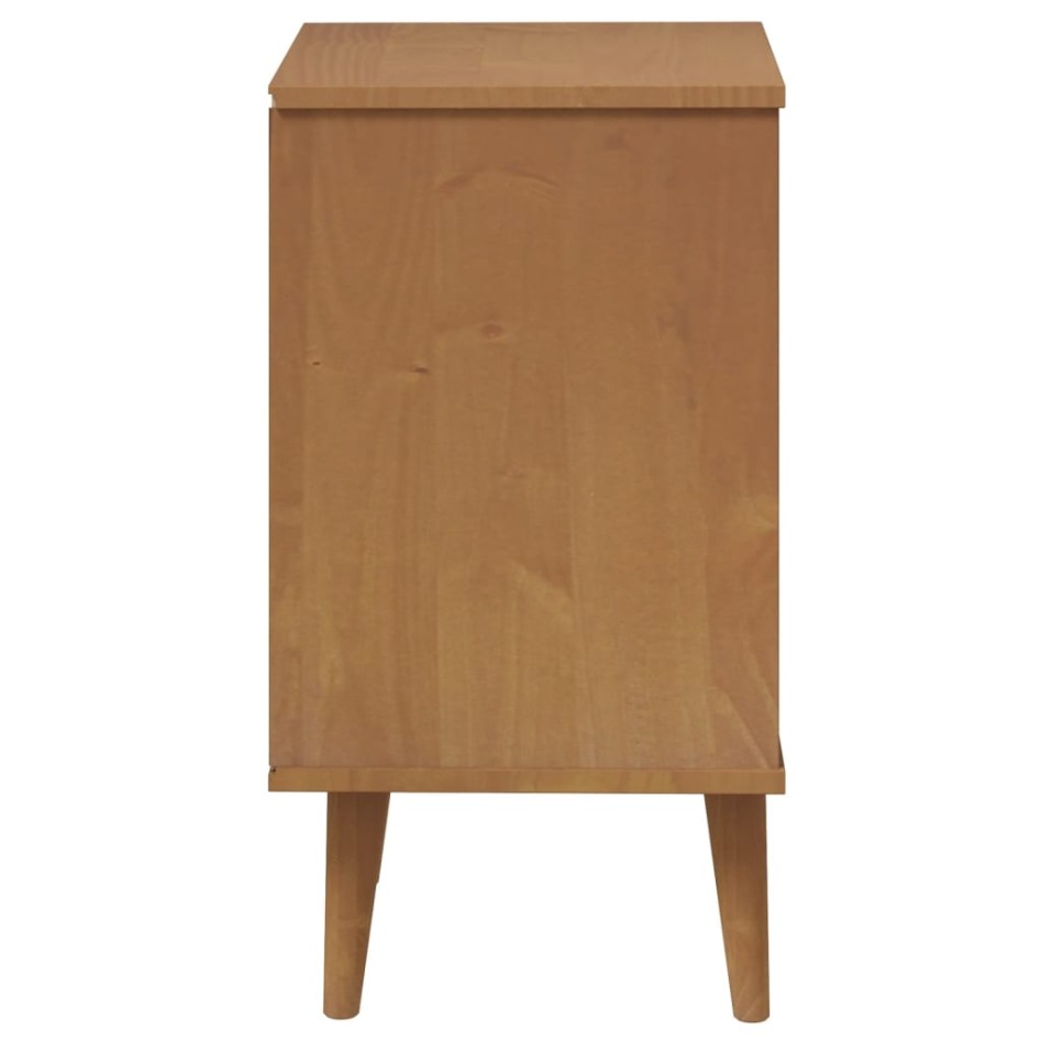 Mesita de noche MOLDE madera maciza de pino marrón 40x35x65