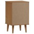 Mesita de noche MOLDE madera maciza de pino marrón 40x35x65