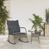 Silla mecedora de jardín con cojines ratán sintético