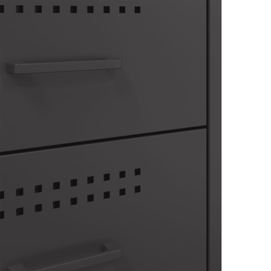 Mesita de noche acero negro 36x39x68