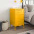 Mesita de noche acero amarillo mostaza 36x39x68
