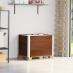 Collares de palets 3 uds madera maciza de pino marrón 80x60 cm
