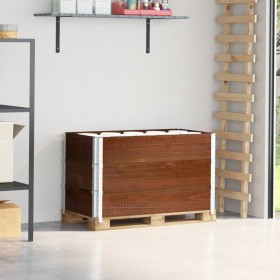 Collares de palets 3 uds madera maciza de pino marrón 100x50