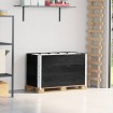 Collares de palets 3 uds madera maciza de pino negro 100x50 cm