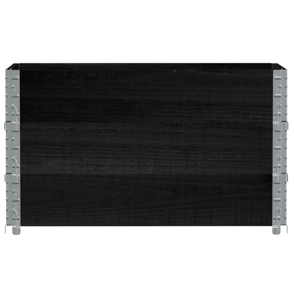 Collares de palets 3 uds madera maciza de pino negro 100x50