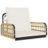 Silla columpio con cojines ratán sintético y acero 63x58x39