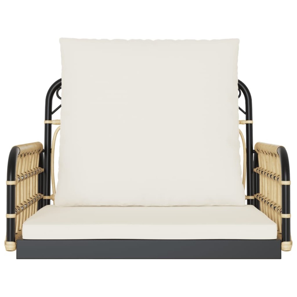 Silla columpio con cojines ratán sintético y acero 63x58x39