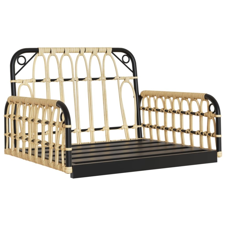 Silla columpio con cojines ratán sintético y acero 63x58x39