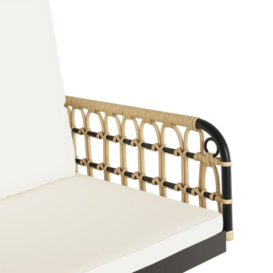 Silla columpio con cojines ratán sintético y acero 63x58x39