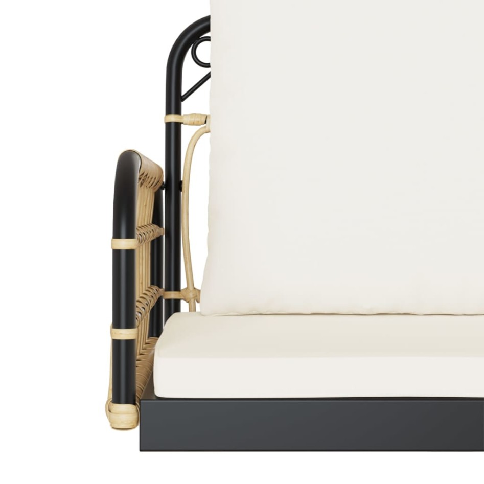 Silla columpio con cojines ratán sintético y acero 63x58x39