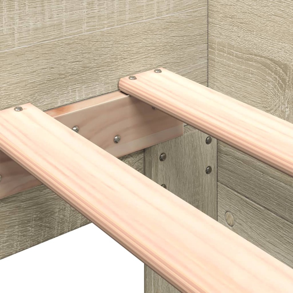 Estructura de cama sin colchón madera roble Sonoma 75x190
