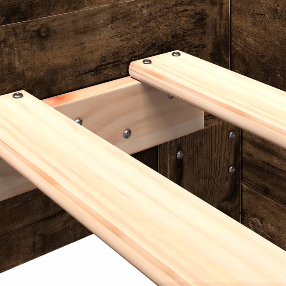 Estructura de cama sin colchón madera roble ahumado 90x200