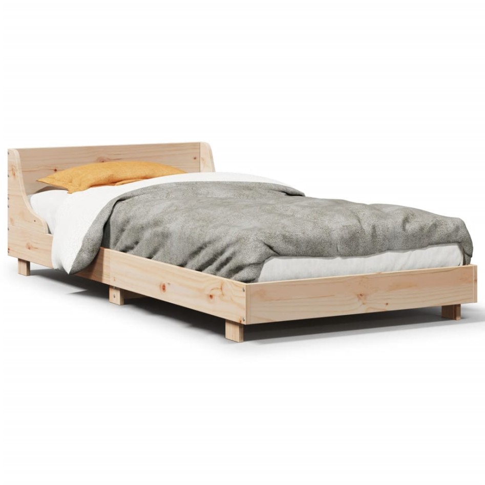 Estructura de cama sin colchón madera maciza de pino 100x200
