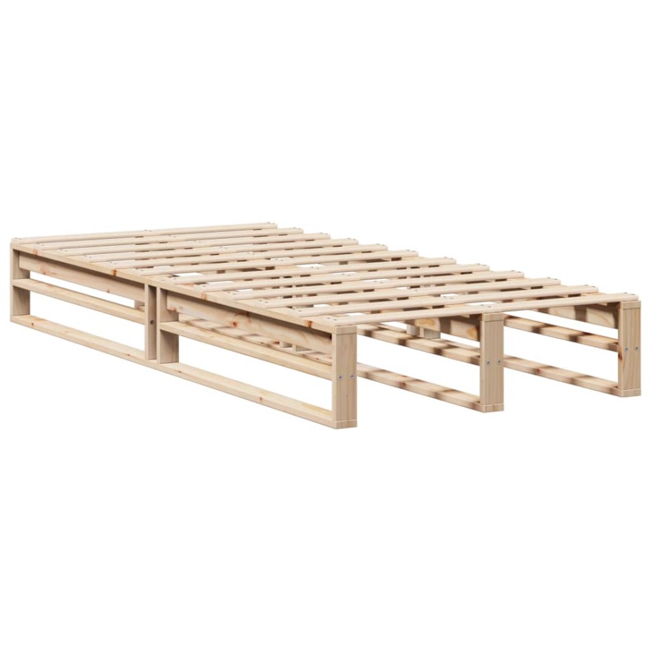 Estructura de cama sin colchón madera maciza pino 75x190